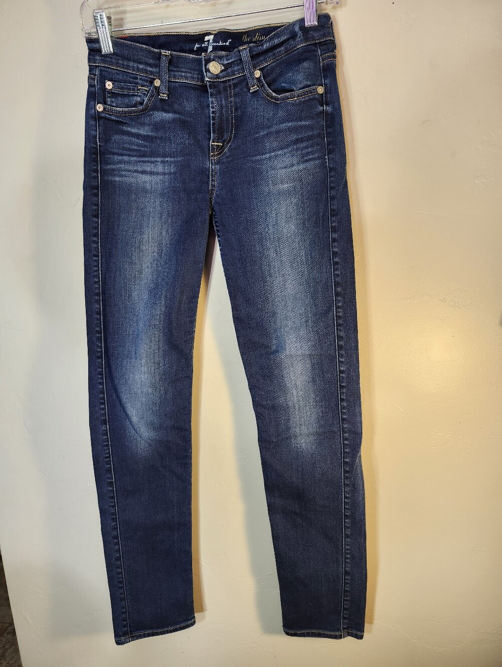 7 For All Mankind Navy Blue Slim Jeans